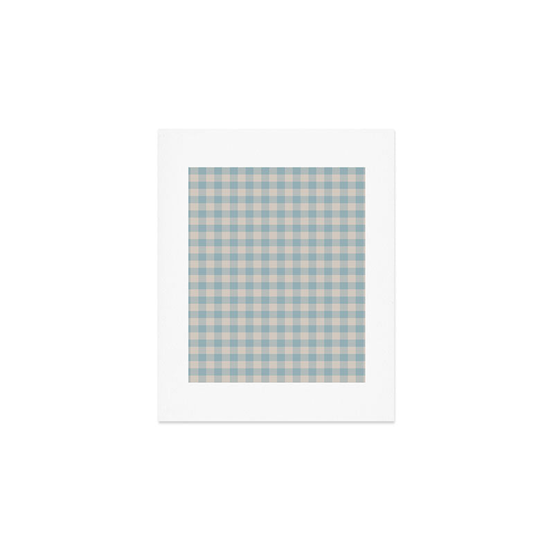 Pastel Blue Gingham Plaid Pattern Art Print Gallery Image 1