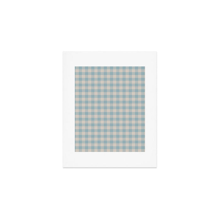 Pastel Blue Gingham Plaid Pattern Art Print Gallery Image 1