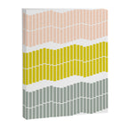 Minimalist Wavy Geometric Pattern in Pink, Gold, and Blue Canvas Print Gallery Image 8