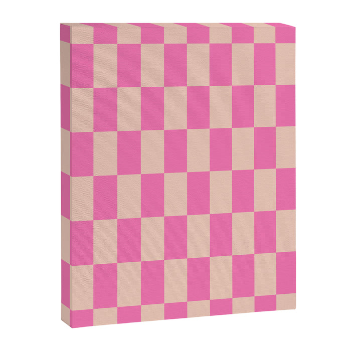 Pink Pop Checkered Grid Canvas Print Gallery Image 1