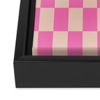 Pink Pop Checkered Grid Framed Canvas Print Gallery Image 3