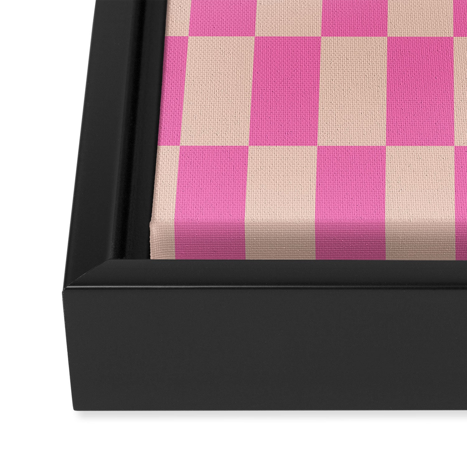 Pink Pop Checkered Grid Framed Canvas Print Gallery Image 3