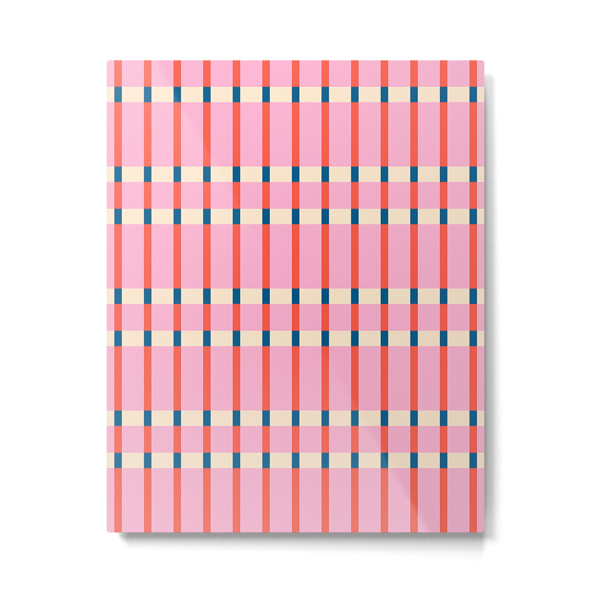 Pink Red Teal Plaid Pattern Metal Print Gallery Image 6