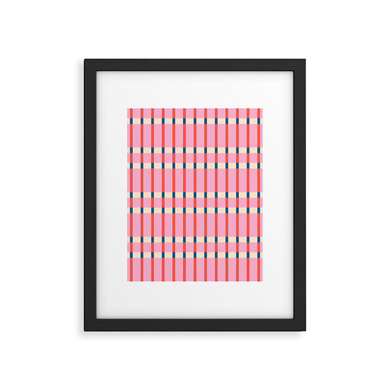 Pink Red Teal Plaid Pattern Framed Art Print Gallery Image 6