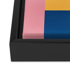 Playful Color Block Shapes in Bright Shades of Orange, Blue, Yellow, and Pink Framed Canvas Print Gallery Image 3