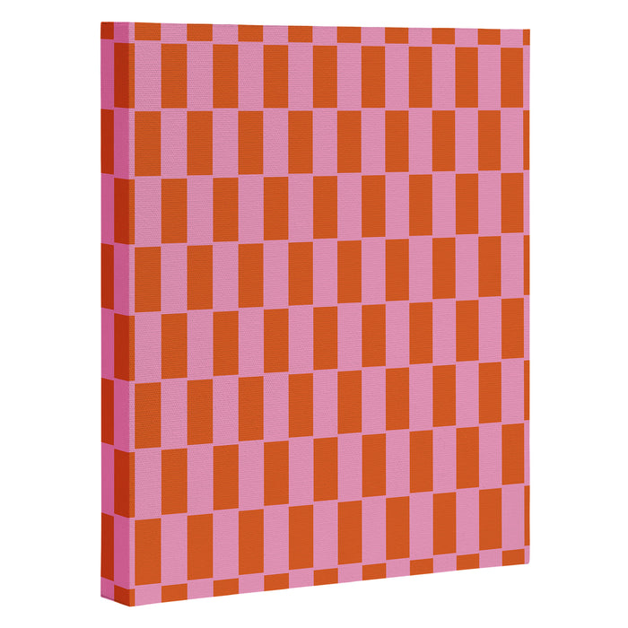 Rectangles in Pink and Red Canvas Print Gallery Image 1