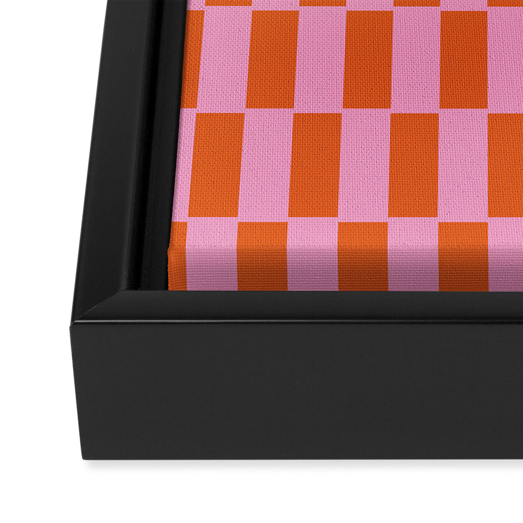Rectangles in Pink and Red Framed Canvas Print Gallery Image 3