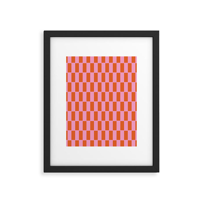 Rectangles in Pink and Red Framed Art Print Gallery Image 1