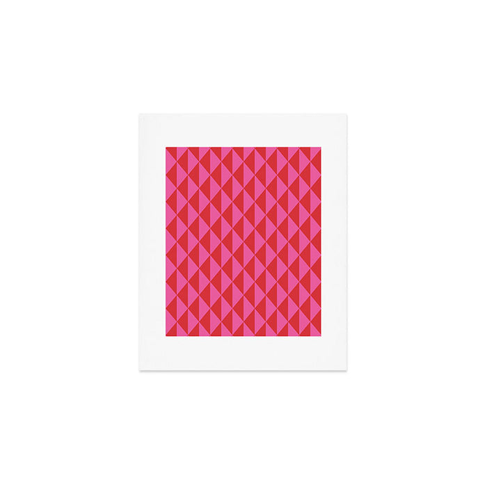 Red and Pink Geometric Pattern Art Print Gallery Image 1