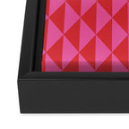 Red and Pink Geometric Pattern Framed Canvas Print Gallery Image 3