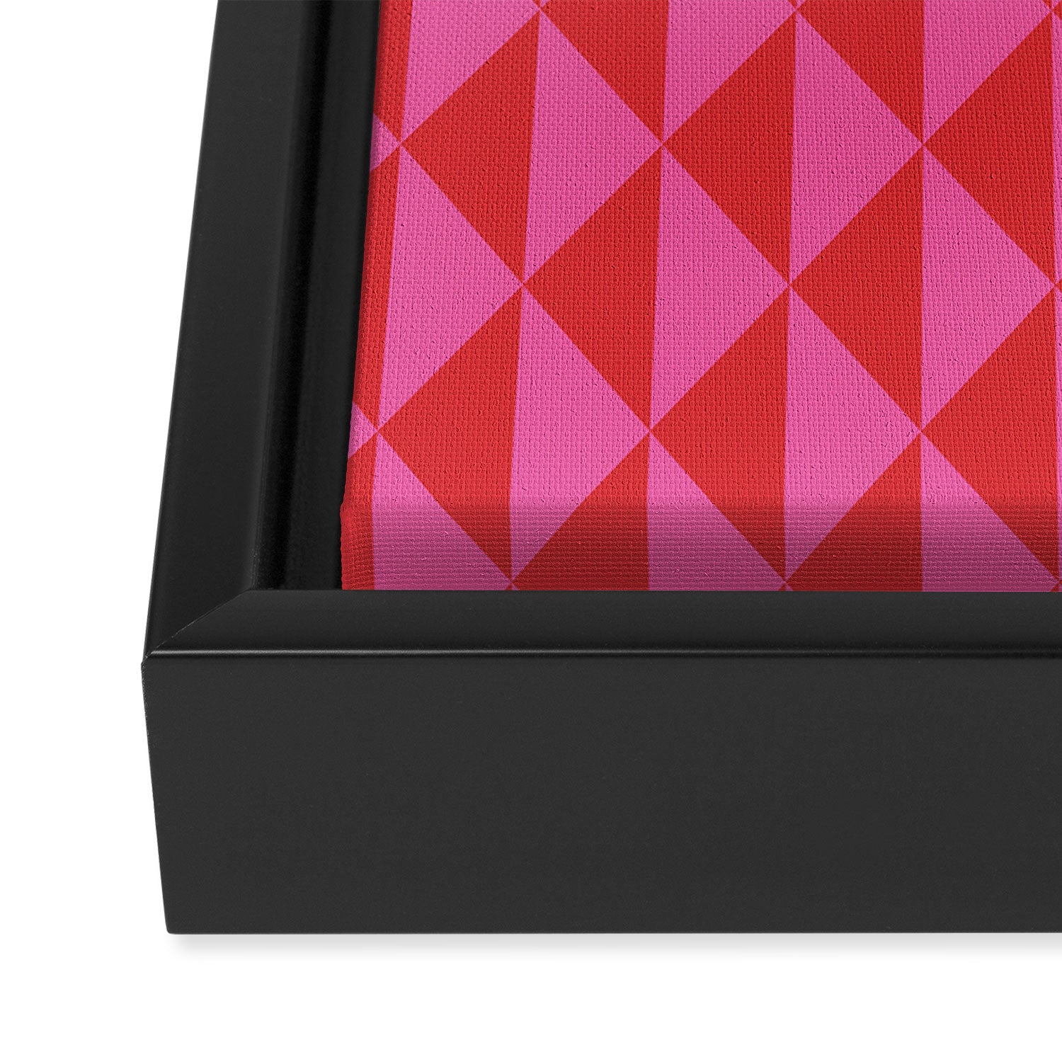 Red and Pink Geometric Pattern Framed Canvas Print Gallery Image 3