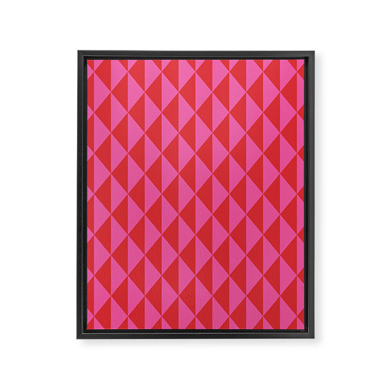Red and Pink Geometric Pattern Framed Canvas Print Gallery Image 8