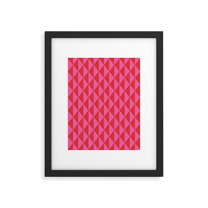 Red and Pink Geometric Pattern Framed Art Print Gallery Image 6