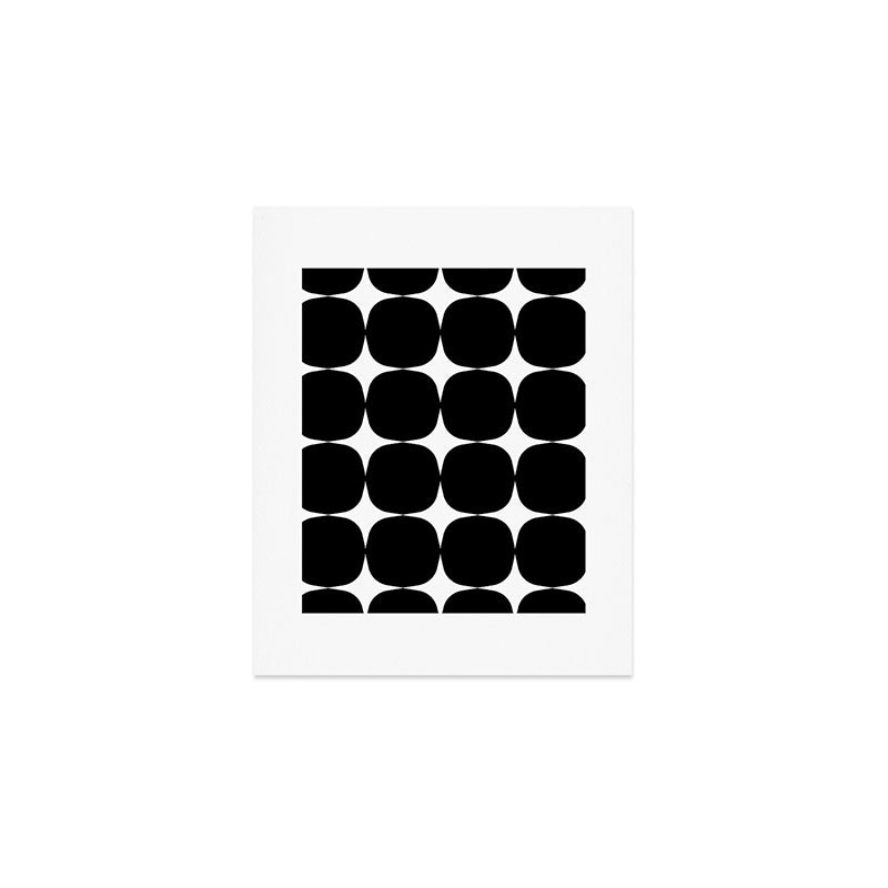 Retro '50s Shapes in Black and White Art Print Gallery Image 1