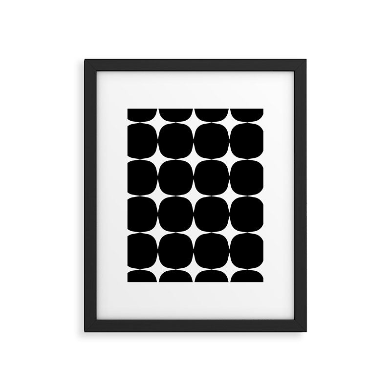 Retro '50s Shapes in Black and White Framed Art Print Gallery Image 6