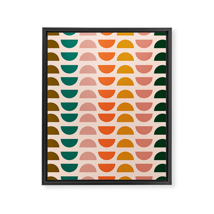 Retro 70s Geometrics Framed Canvas Print Gallery Image 1