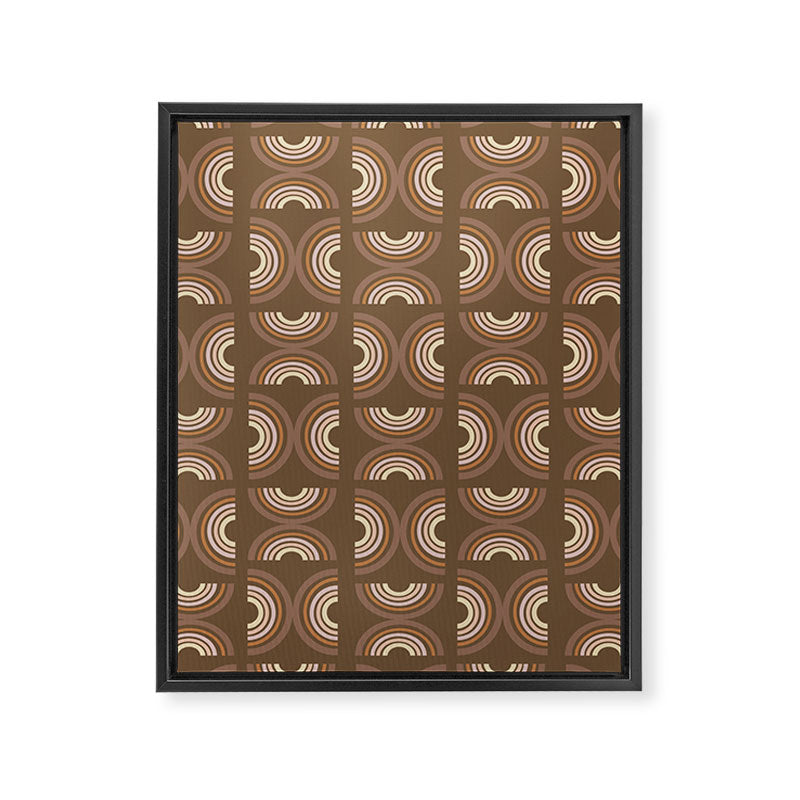 Retro Arches in Brown Framed Canvas Print Gallery Image 8