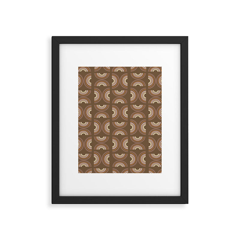 Retro Arches in Brown Framed Art Print Gallery Image 6