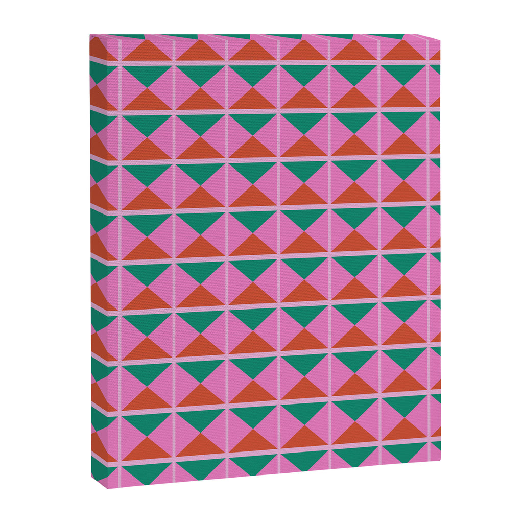 Retro Christmas Triangle Checkerboard Pattern Canvas Print Gallery Image 6