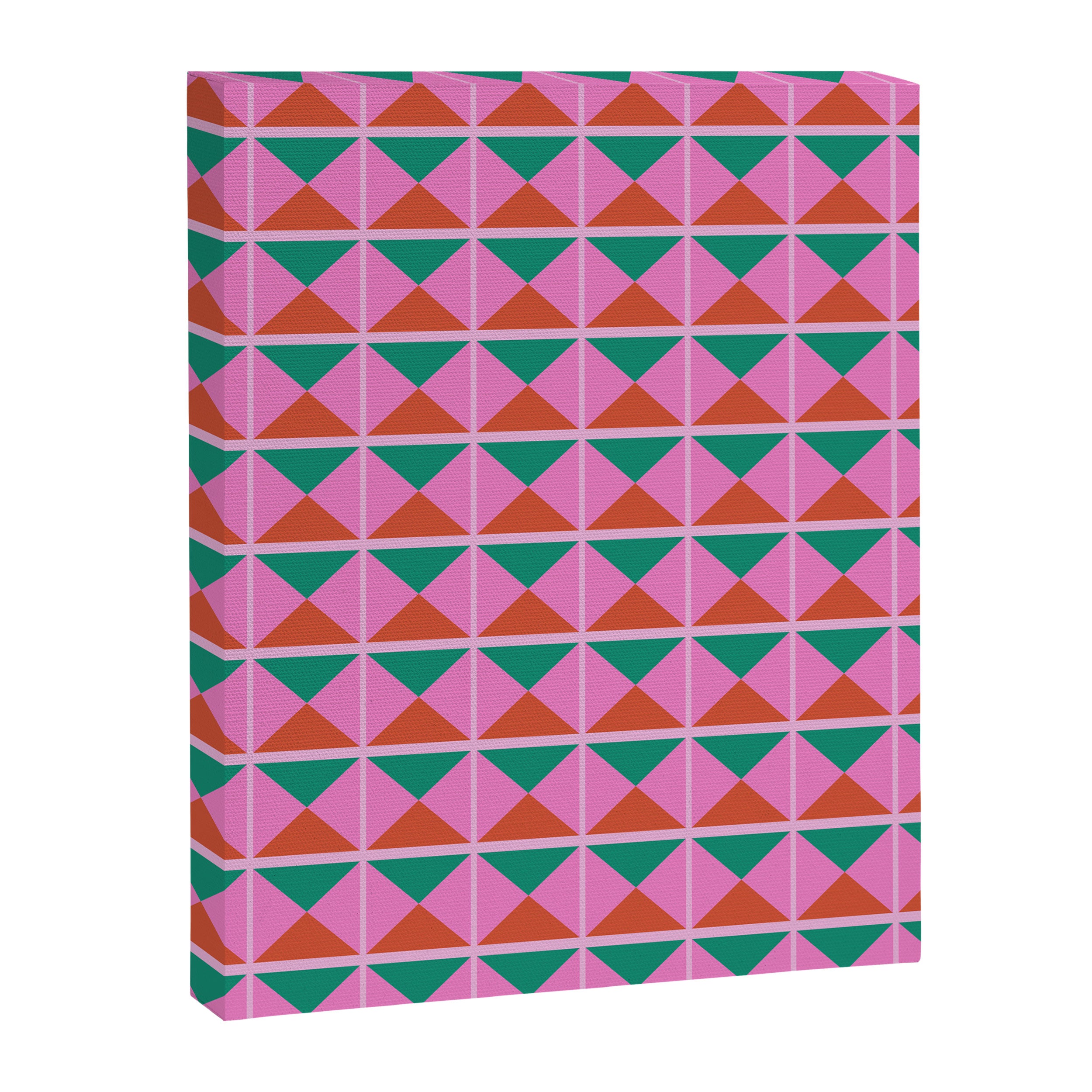 Retro Christmas Triangle Checkerboard Pattern Canvas Print Gallery Image 6