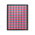 Retro Christmas Triangle Checkerboard Pattern Framed Canvas Print Gallery Image 6