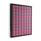 Retro Christmas Triangle Checkerboard Pattern Framed Canvas Print Gallery Image 2