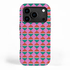 Retro Christmas Triangle Checkerboard Pattern iPhone Case Gallery Image 1