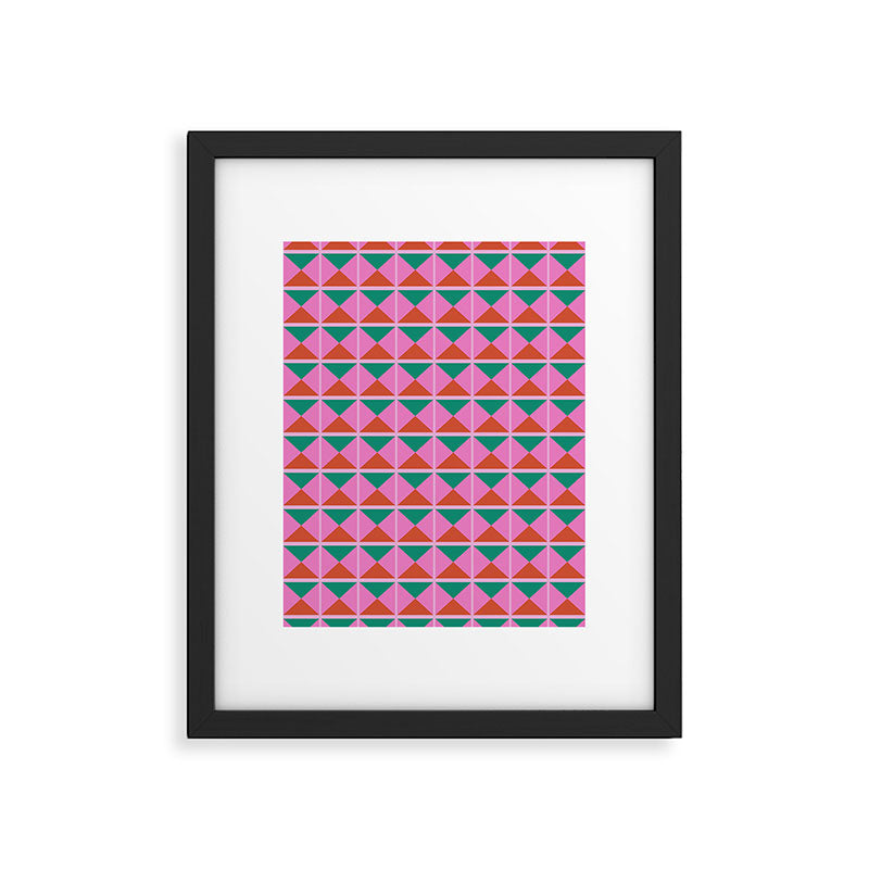 Retro Christmas Triangle Checkerboard Pattern Framed Art Print Gallery Image 5