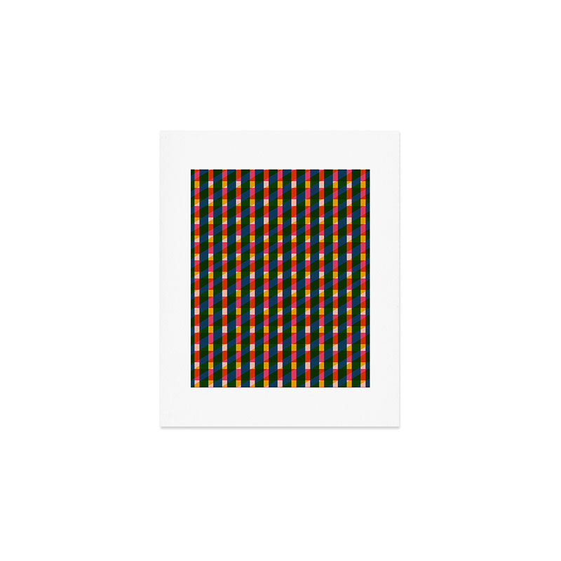 Retro Colorful Plaid Pattern Art Print Gallery Image 1