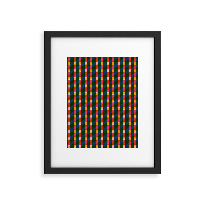 Retro Colorful Plaid Pattern Framed Art Print Gallery Image 1