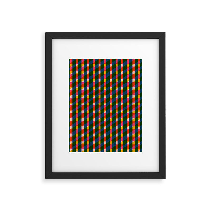Retro Colorful Plaid Pattern Framed Art Print Gallery Image 5
