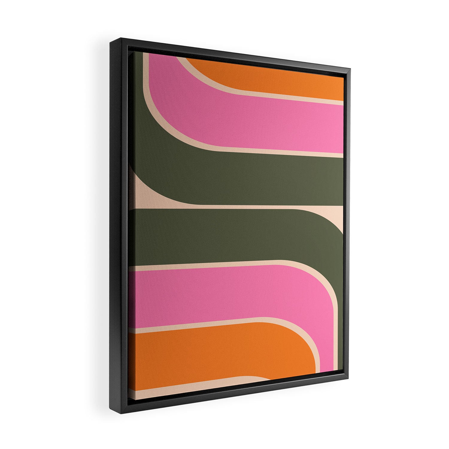 Retro Curve Framed Canvas Print Gallery Image 2