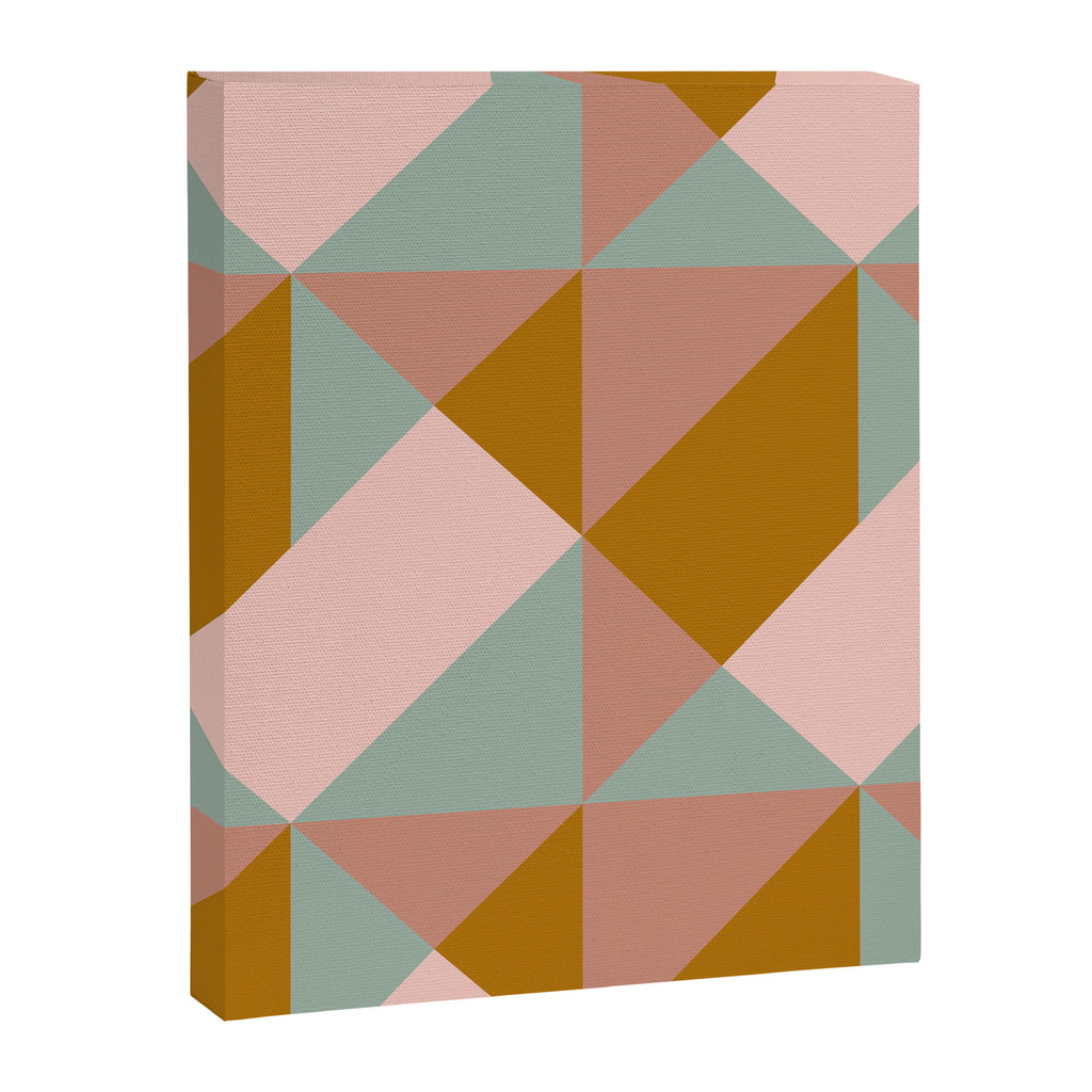 Retro Geometric Triangles in Earthy Pastels Canvas Print Gallery Image 8