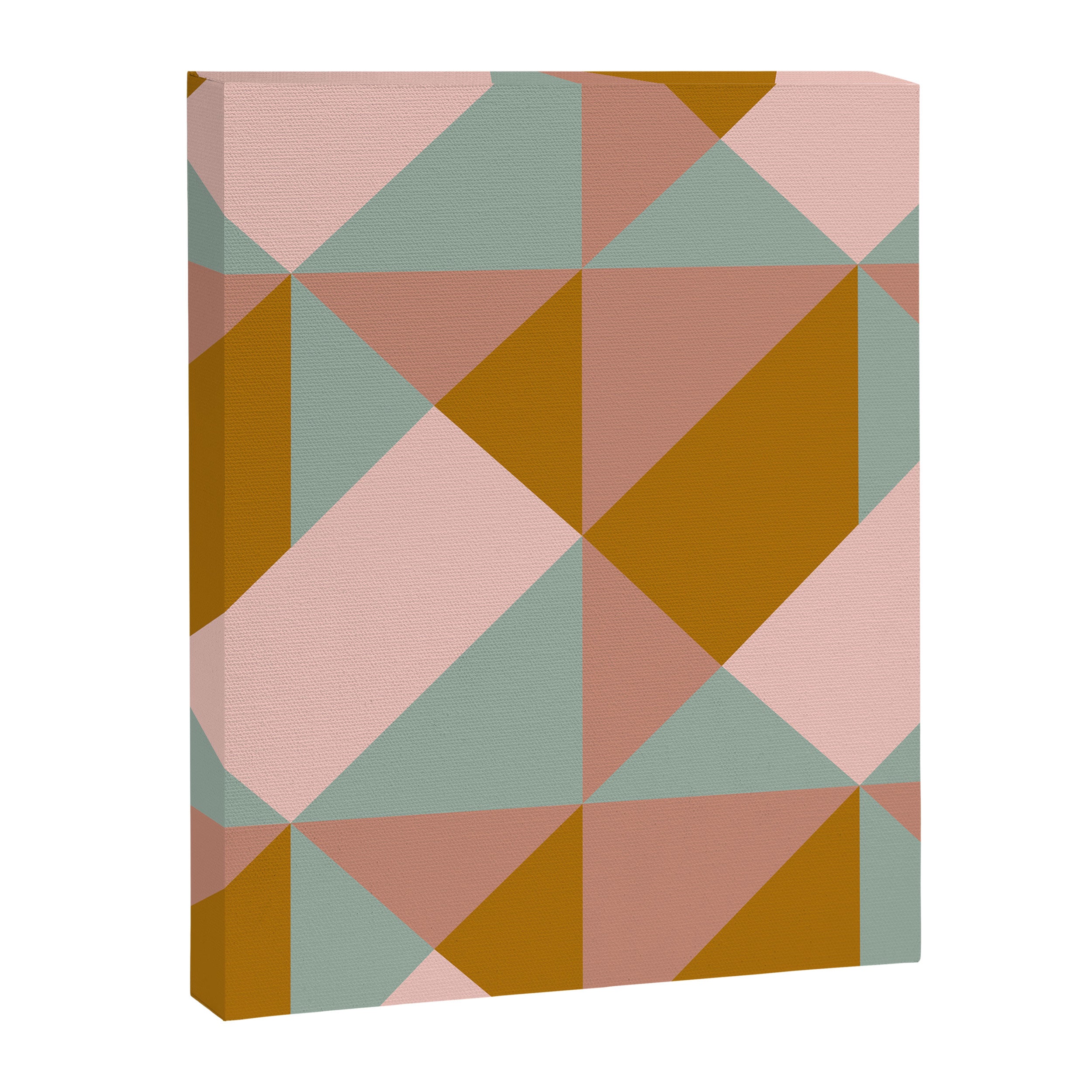 Retro Geometric Triangles in Earthy Pastels Canvas Print Gallery Image 8