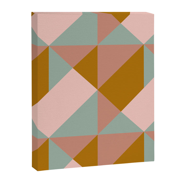 Retro Geometric Triangles in Earthy Pastels Canvas Print Gallery Image 1