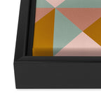 Retro Geometric Triangles in Earthy Pastels Framed Canvas Print Gallery Image 3