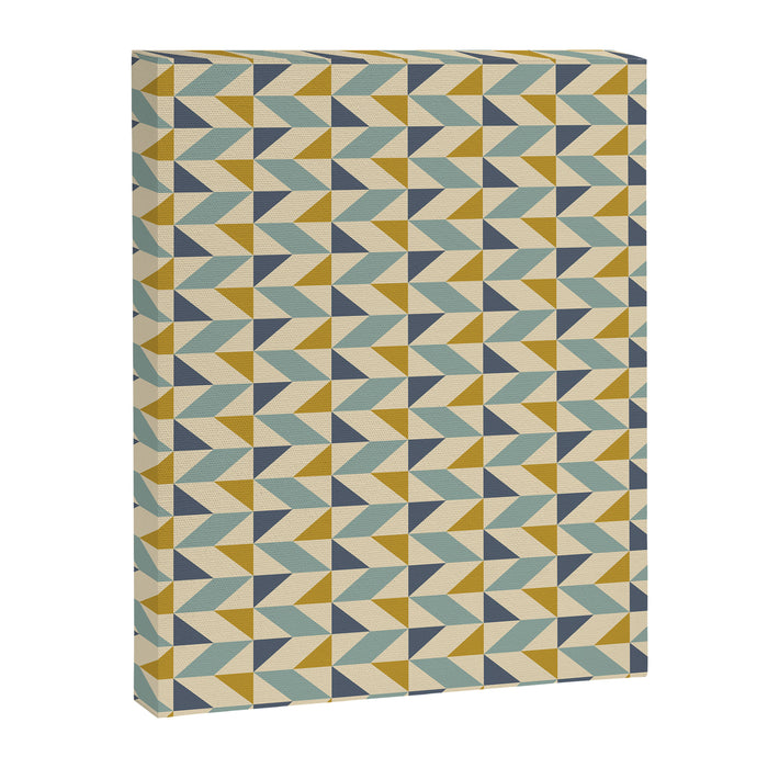Retro Geometric Triangles in Gold and Blue Canvas Print Gallery Image 1