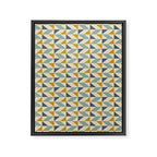 Retro Geometric Triangles in Gold and Blue Framed Canvas Print Gallery Image 6