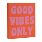 Retro Good Vibes Only Lettering in Pink and Orange Canvas Print Gallery Image 6