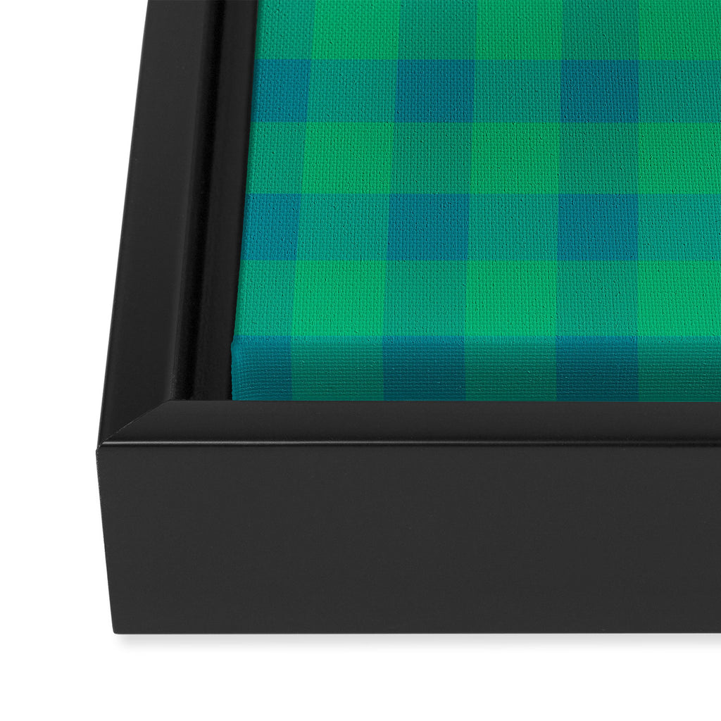 Retro Green Gingham Framed Canvas Print Gallery Image 3
