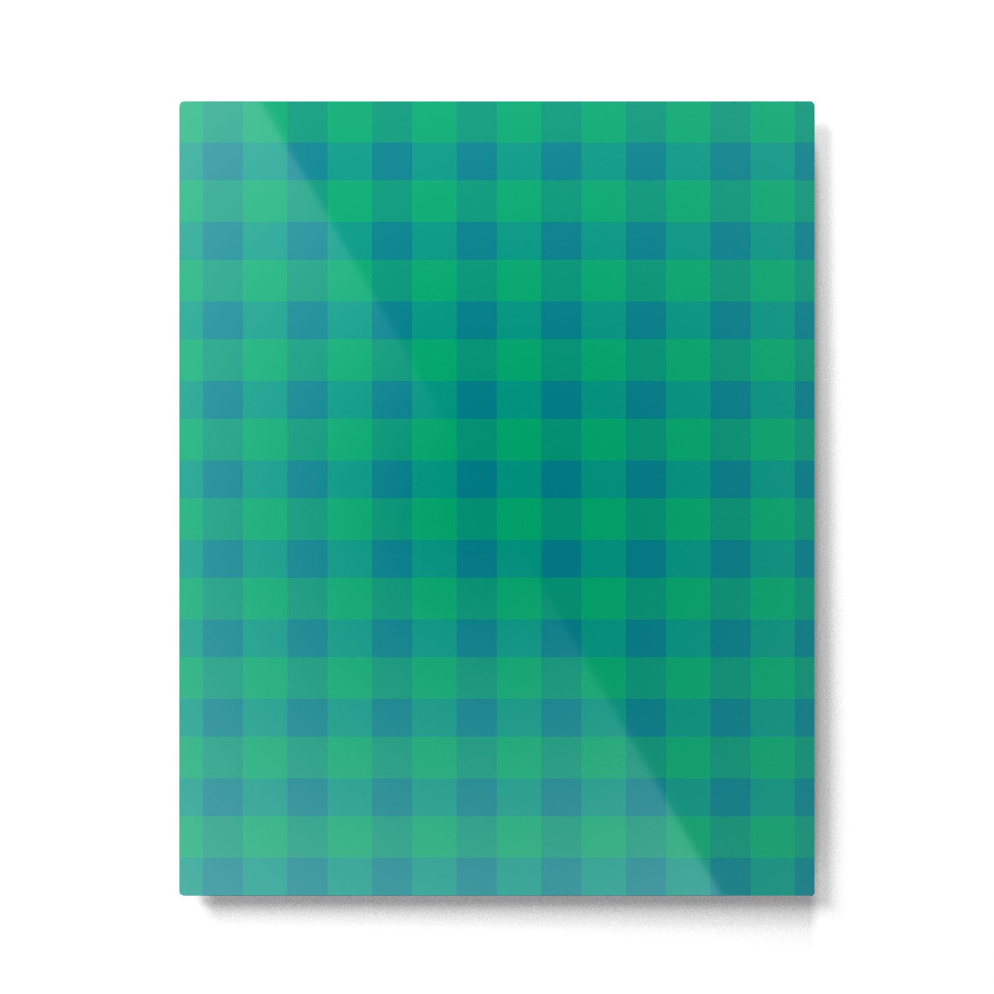 Retro Green Gingham Metal Print Gallery Image 6