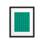 Retro Green Gingham Framed Art Print Gallery Image 6