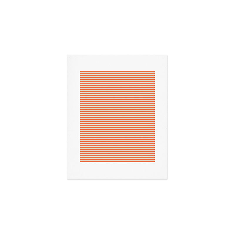 Retro Orange Stripe Pattern Art Print Gallery Image 1