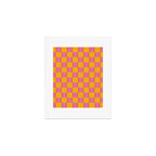 Retro Pink and Yellow Checkerboard Shapes Art Print Gallery Image 1