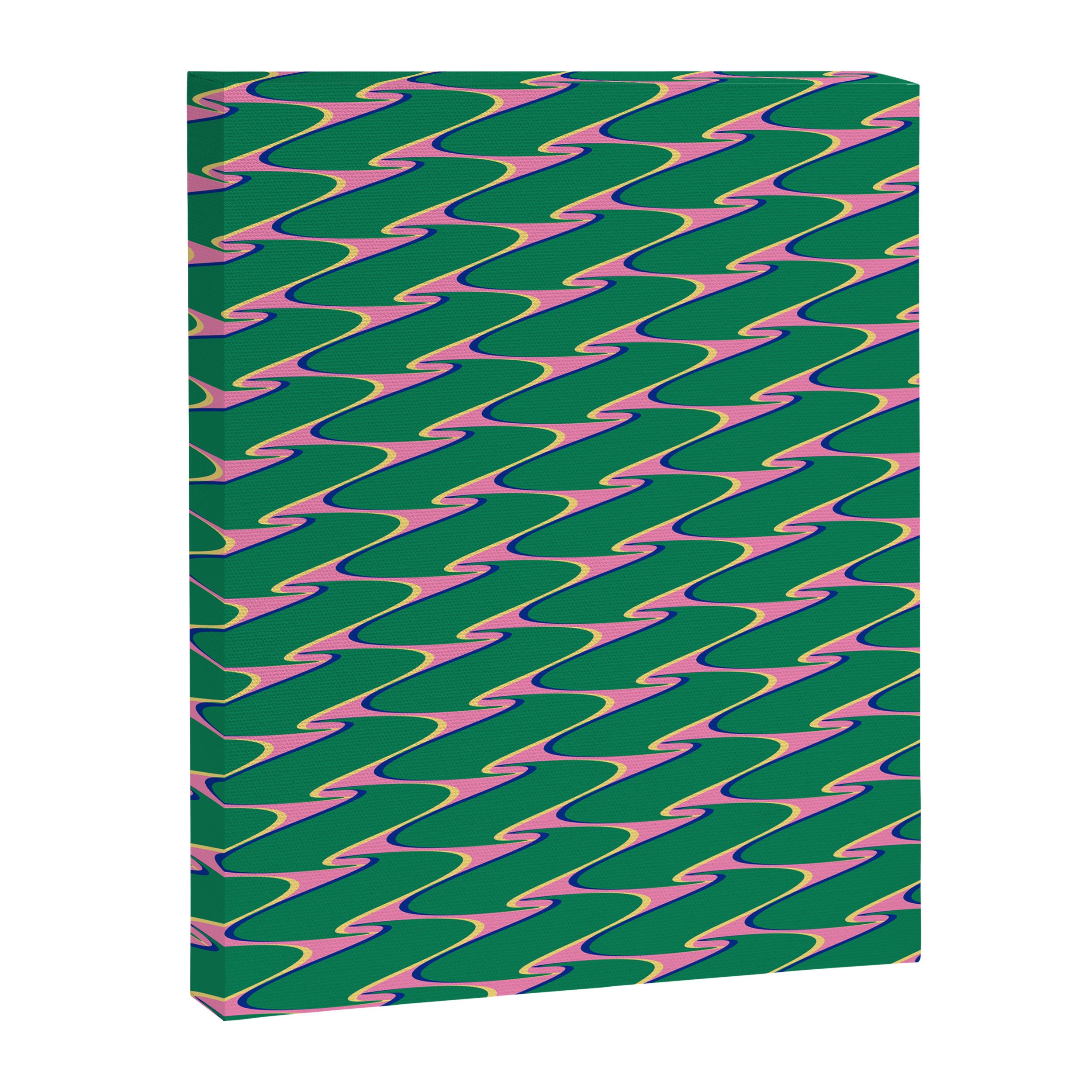 Retro Wavy Geometric Pink Green Zigzag Abstract Pattern Canvas Print Gallery Image 6