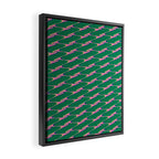 Retro Wavy Geometric Pink Green Zigzag Abstract Pattern Framed Canvas Print Gallery Image 2