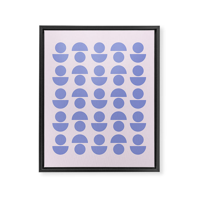Shapes in Periwinkle Framed Canvas Print Gallery Image 1
