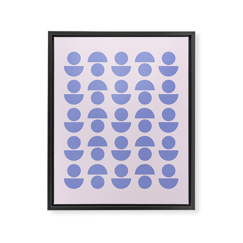 Shapes in Periwinkle Framed Canvas Print Gallery Image 6