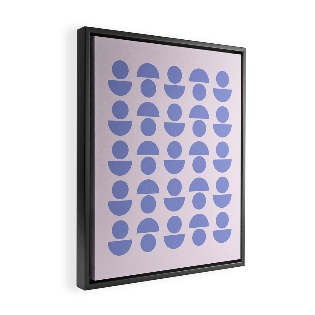 Shapes in Periwinkle Framed Canvas Print Gallery Image 2