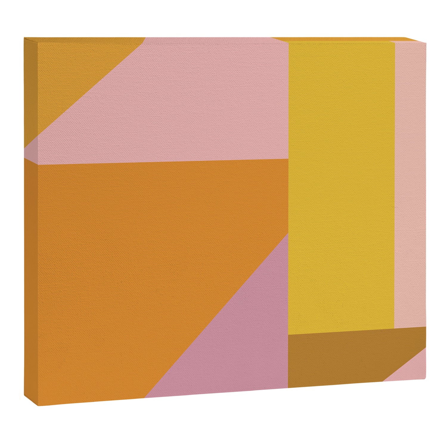 Shapes in Vintage Modern Pink, Orange, Yellow, and Lavender Canvas Print Gallery Image 6
